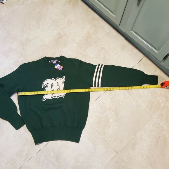 Stuart & Strauss USA Made Green Wool Sweater "M" NEW W TAG - Picture 7 of 9